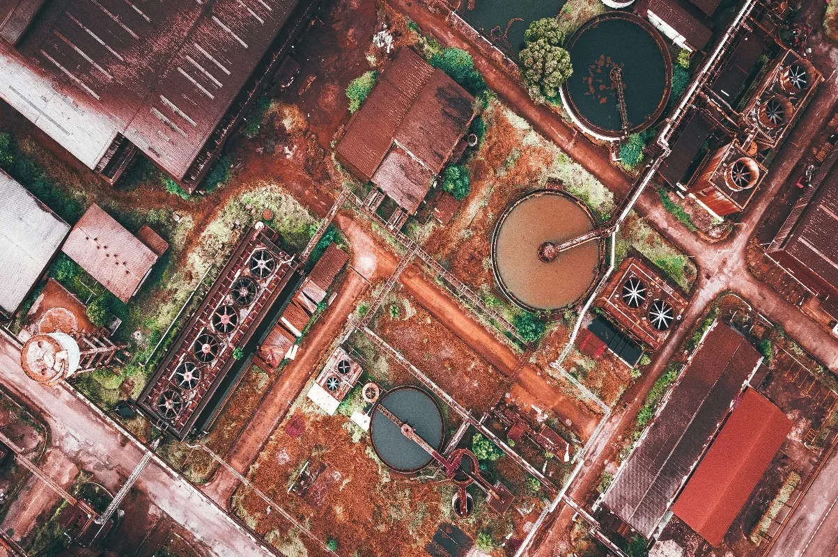 Aerial view of an agro-industrial treatment site