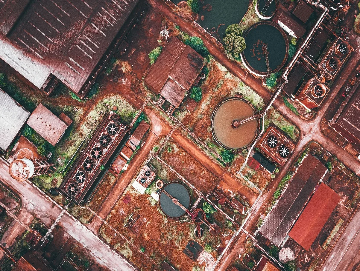 Aerial view of an agro-industrial treatment site