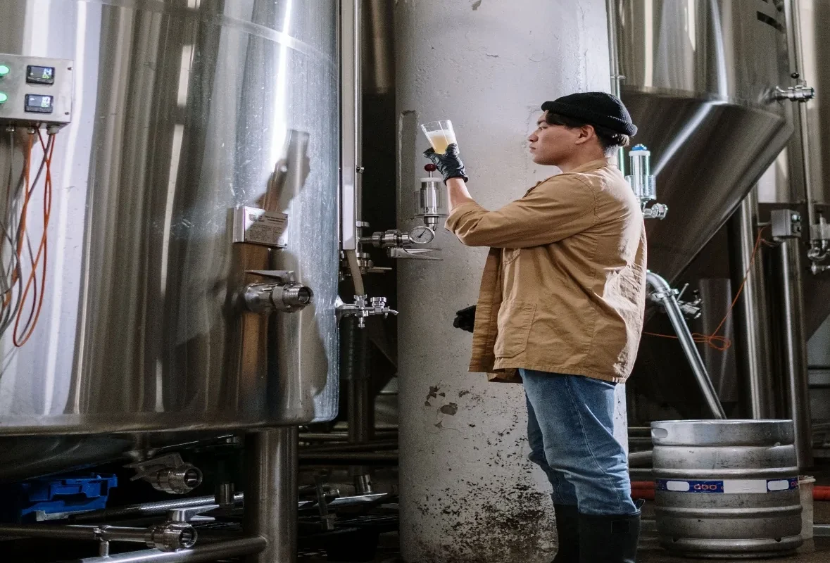Fermentation equipment in an industrial facility