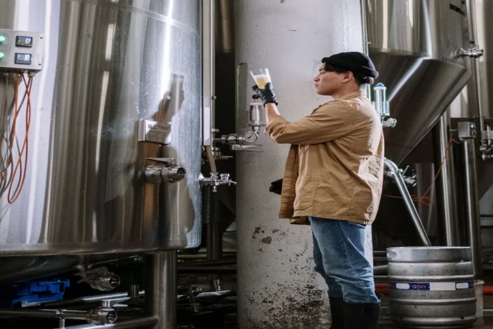 Fermentation equipment in an industrial facility